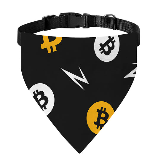Bitcoin Symbol Pattern Print Over The Collar Dog Bandana