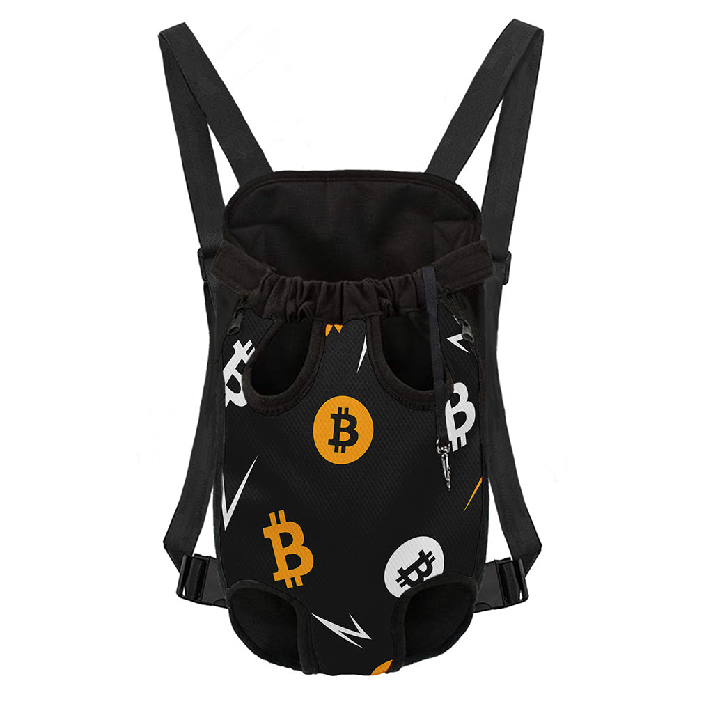 Bitcoin Symbol Pattern Print Pet Carrier Backpack