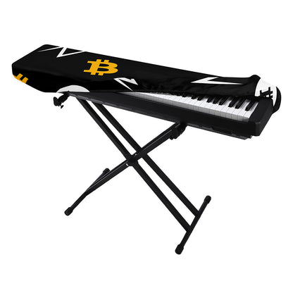 Bitcoin Symbol Pattern Print Piano Keyboard Cover