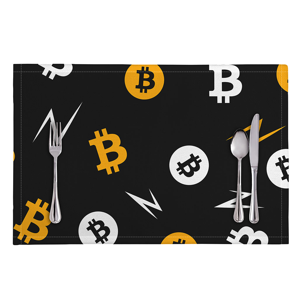 Bitcoin Symbol Pattern Print Placemat