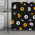Bitcoin Symbol Pattern Print Polyester Shower Curtain