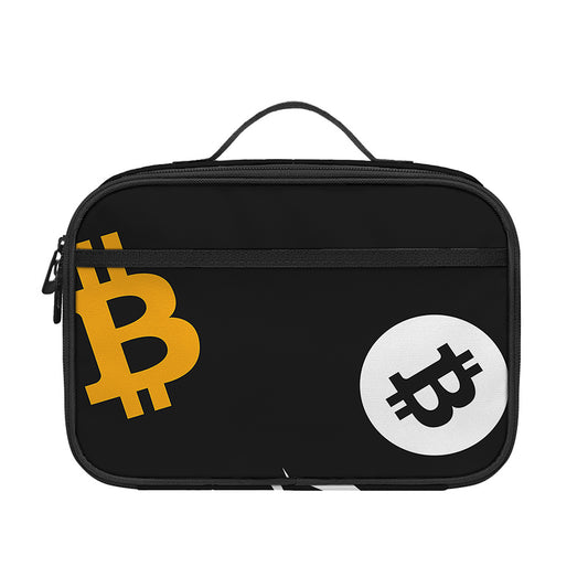Bitcoin Symbol Pattern Print Portable Lunch Bag