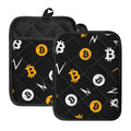 Bitcoin Symbol Pattern Print Pot Holders With Pocket
