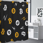 Bitcoin Symbol Pattern Print Premium Shower Curtain