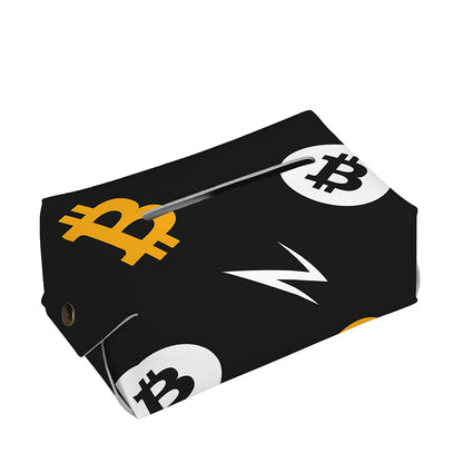 Bitcoin Symbol Pattern Print Rectangle Tissue Box Cover