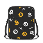 Bitcoin Symbol Pattern Print Rectangular Crossbody Bag