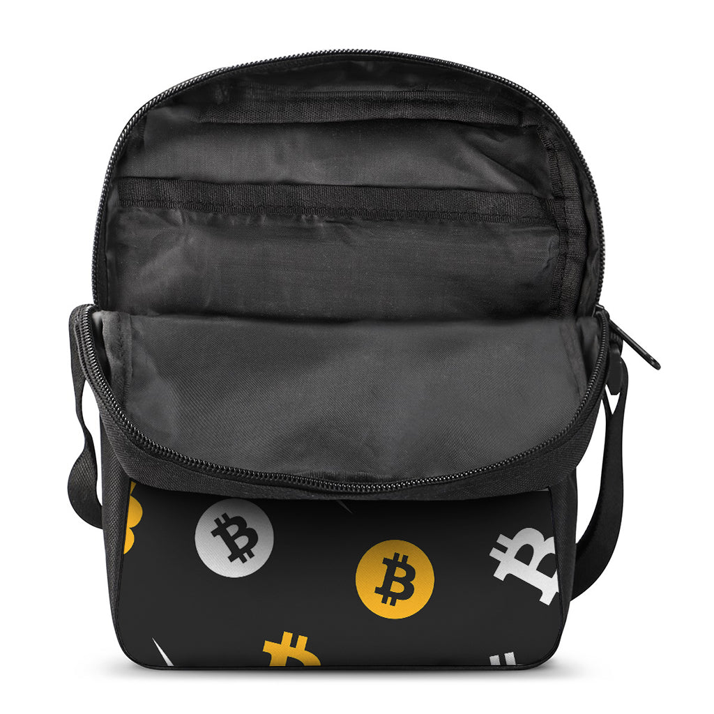 Bitcoin Symbol Pattern Print Rectangular Crossbody Bag