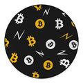 Bitcoin Symbol Pattern Print Round Floor Mat