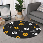 Bitcoin Symbol Pattern Print Round Rug