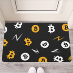 Bitcoin Symbol Pattern Print Rubber Doormat