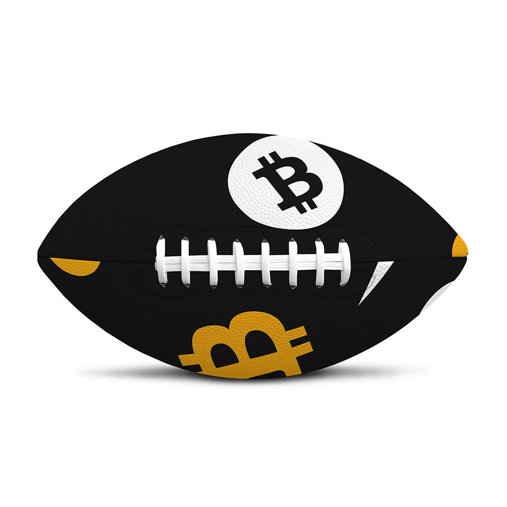 Bitcoin Symbol Pattern Print Rugby Ball