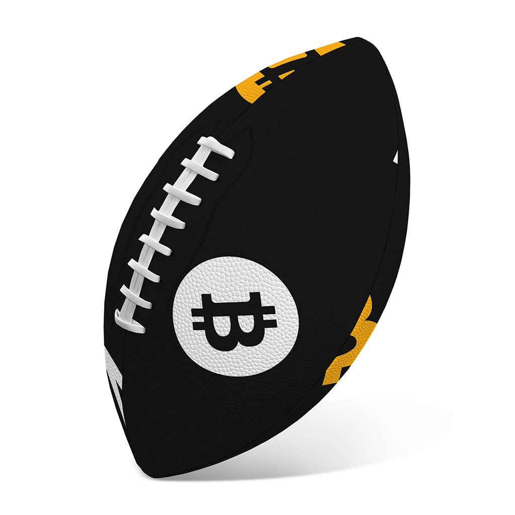 Bitcoin Symbol Pattern Print Rugby Ball