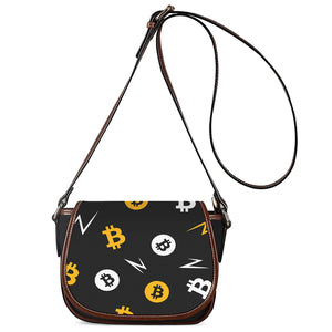 Bitcoin Symbol Pattern Print Saddle Bag