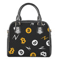 Bitcoin Symbol Pattern Print Shoulder Handbag