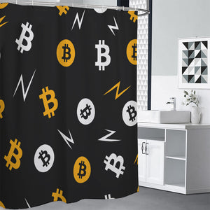 Bitcoin Symbol Pattern Print Shower Curtain