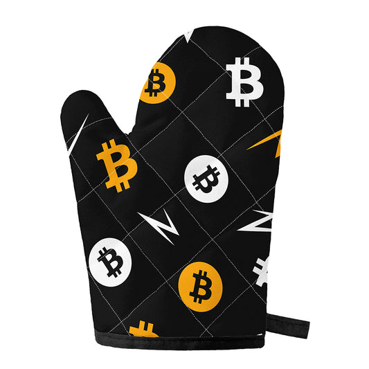 Bitcoin Symbol Pattern Print Single Oven Mitt