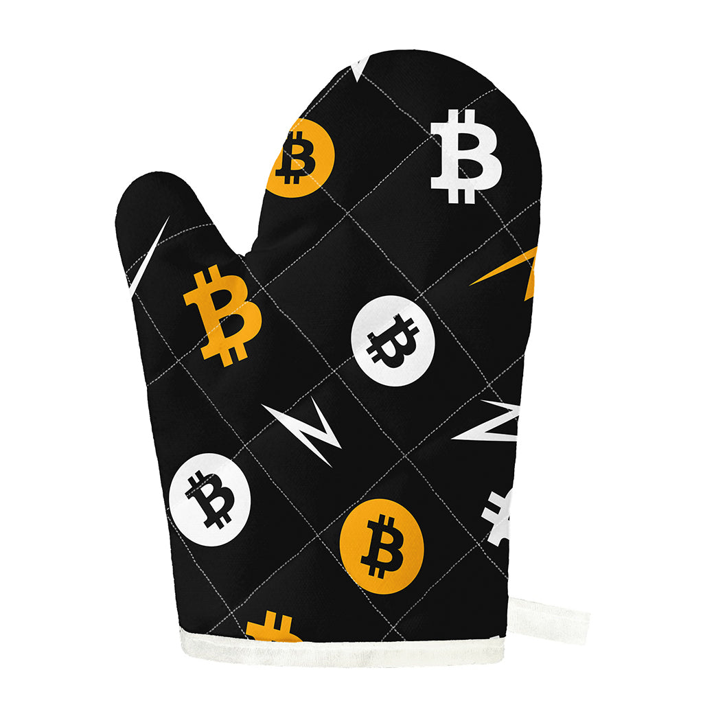 Bitcoin Symbol Pattern Print Single Oven Mitt