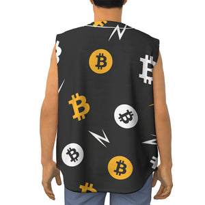 Bitcoin Symbol Pattern Print Sleeveless Baseball Jersey