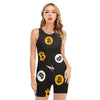 Bitcoin Symbol Pattern Print Sleeveless One Piece Swimsuit