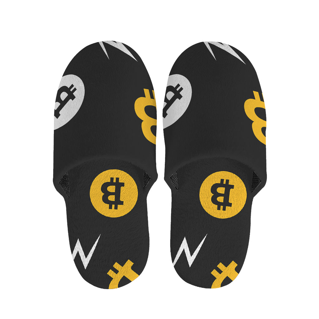 Bitcoin Symbol Pattern Print Slippers