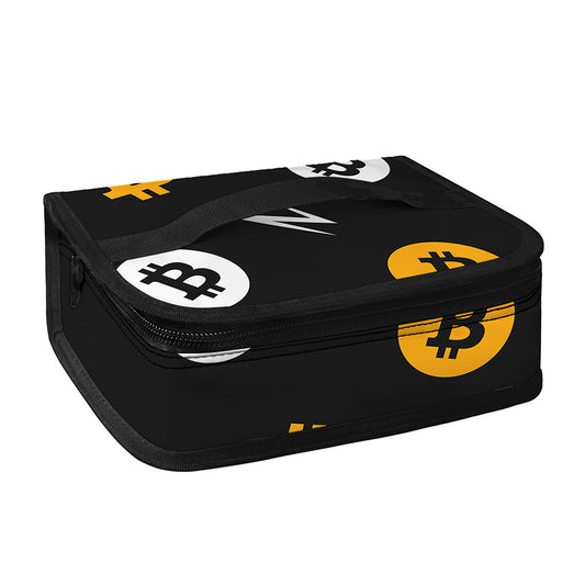 Bitcoin Symbol Pattern Print Small Lunch Bag