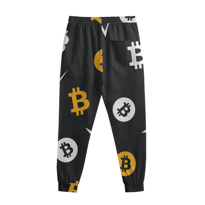 Bitcoin Symbol Pattern Print Sweatpants