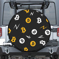 Bitcoin Symbol Pattern Print Tire Cover