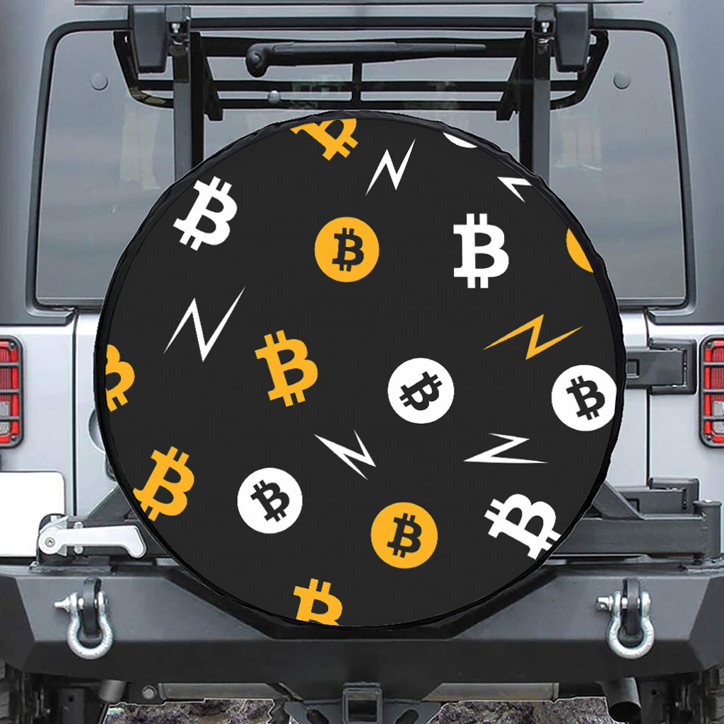 Bitcoin Symbol Pattern Print Tire Cover
