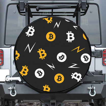 Bitcoin Symbol Pattern Print Tire Cover