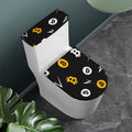 Bitcoin Symbol Pattern Print Toilet Lid And Tank Cover Set