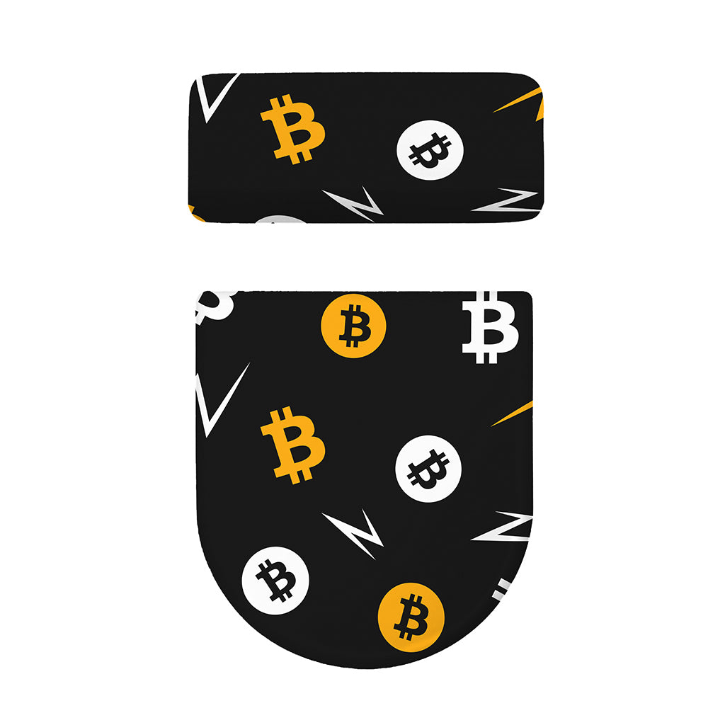 Bitcoin Symbol Pattern Print Toilet Lid And Tank Cover Set