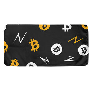 Bitcoin Symbol Pattern Print Towel