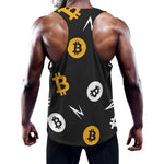 Bitcoin Symbol Pattern Print Training Tank Top