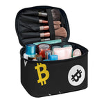 Bitcoin Symbol Pattern Print Travel Makeup Bag