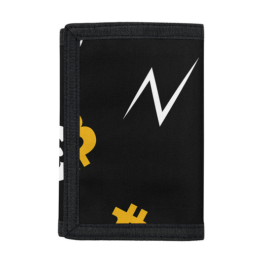 Bitcoin Symbol Pattern Print Trifold Wallet