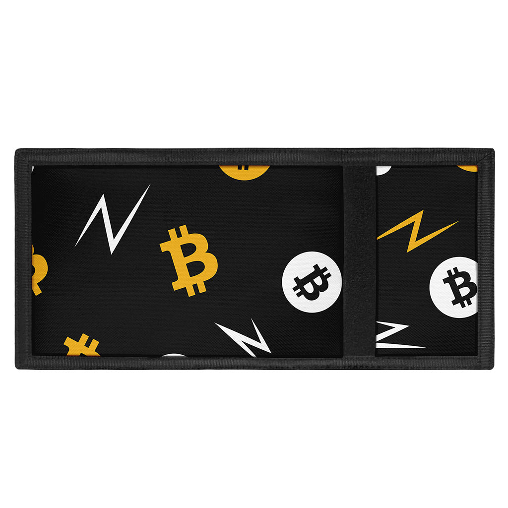 Bitcoin Symbol Pattern Print Trifold Wallet