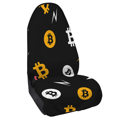Bitcoin Symbol Pattern Print Waterproof Car Seat Cover