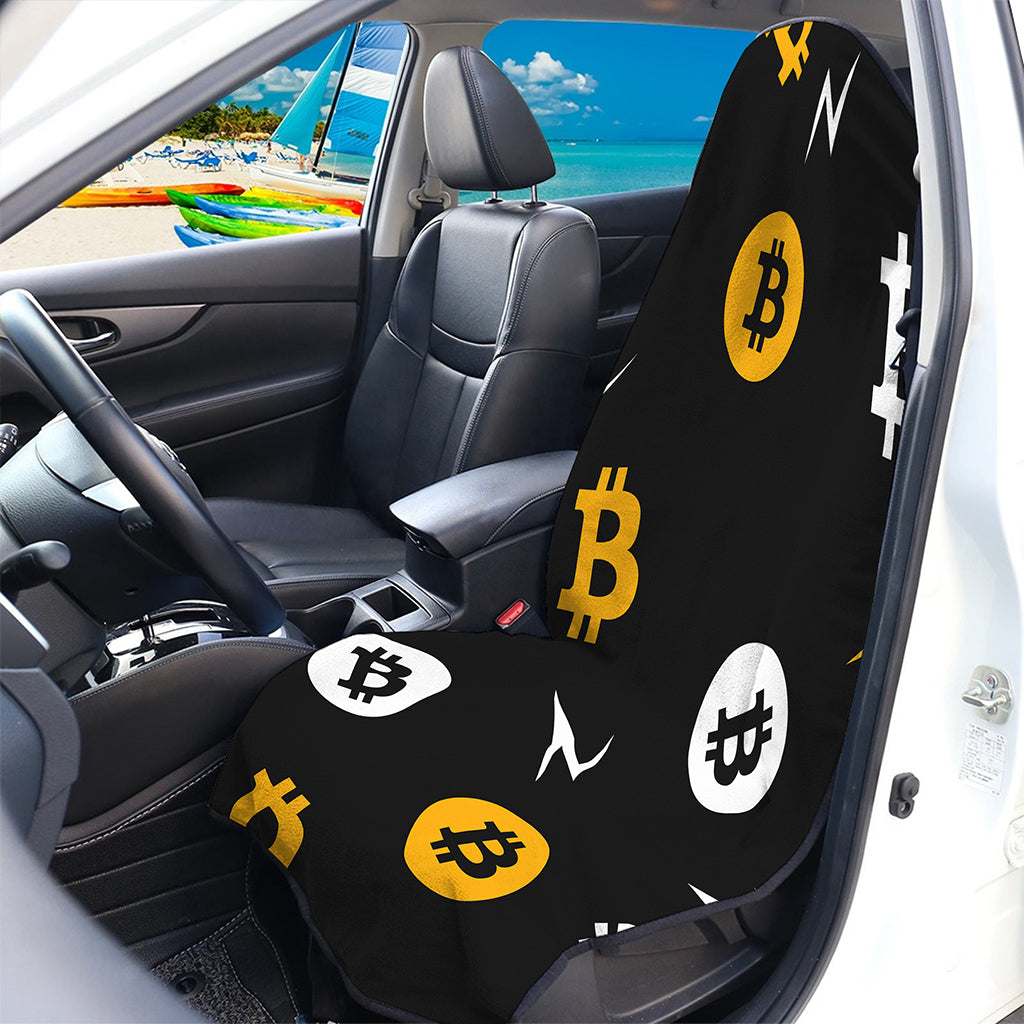 Bitcoin Symbol Pattern Print Waterproof Car Seat Cover