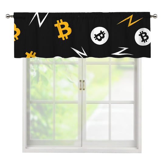 Bitcoin Symbol Pattern Print Window Valance