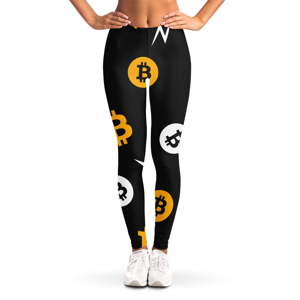 Bitcoin Symbol Pattern Print Women's Leggings