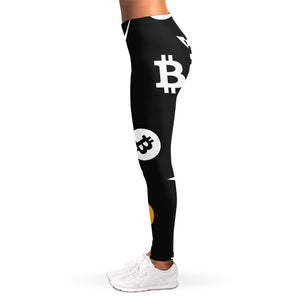 Bitcoin Symbol Pattern Print Women's Leggings