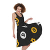 Bitcoin Symbol Pattern Print Women's Sleeveless Dress