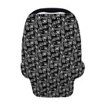 Black Adinkra Symbols Pattern Print Baby Seat Cover