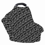 Black Adinkra Symbols Pattern Print Baby Seat Cover