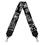 Black Adinkra Symbols Pattern Print Bag Strap