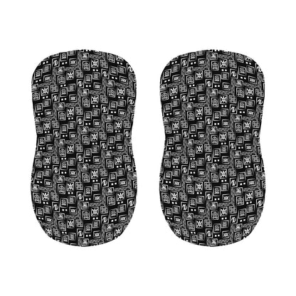 Black Adinkra Symbols Pattern Print Bar Stool Covers