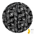 Black Adinkra Symbols Pattern Print Basketball