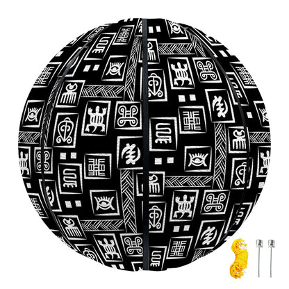 Black Adinkra Symbols Pattern Print Basketball