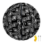 Black Adinkra Symbols Pattern Print Basketball
