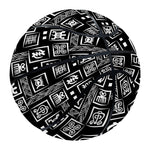 Black Adinkra Symbols Pattern Print Basketball